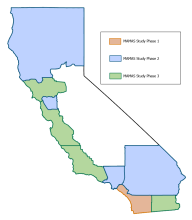 Map of California showing MAMAS study regions