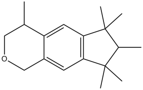 Chemical structure of HHCB, an example of a synthetic polycyclic musk