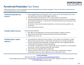 Pyrethroid pesticide fact sheet