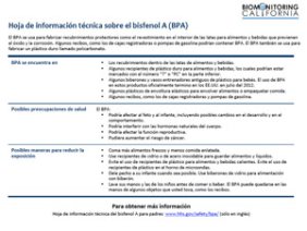 Un ejemplo de una hoja de información técnica